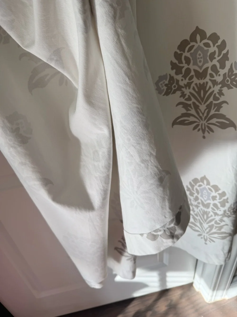 SERENA & LILY 100% Cotton Block Print Shower Curtain 72”x72” Portugal